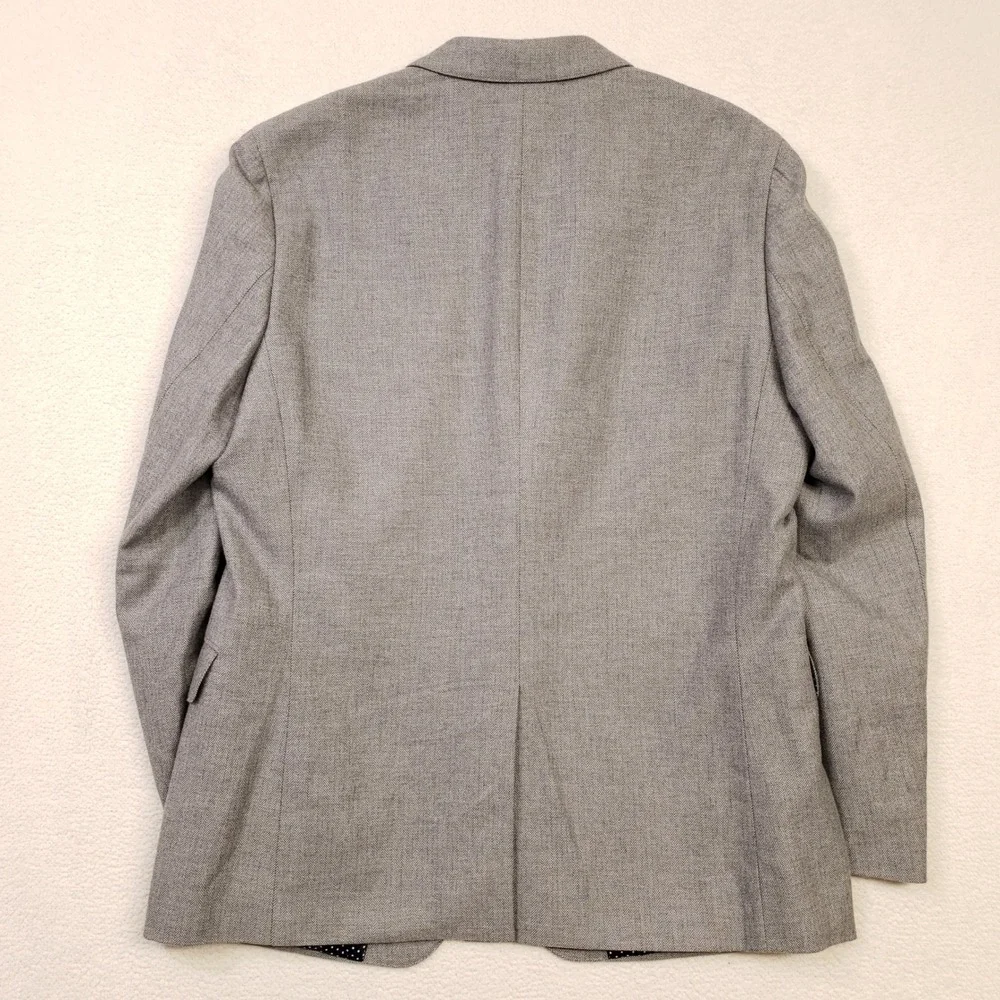 Banana Republic Sport Coat Mens 44R Gray Herringbone Slim Fit Cotton Blazer